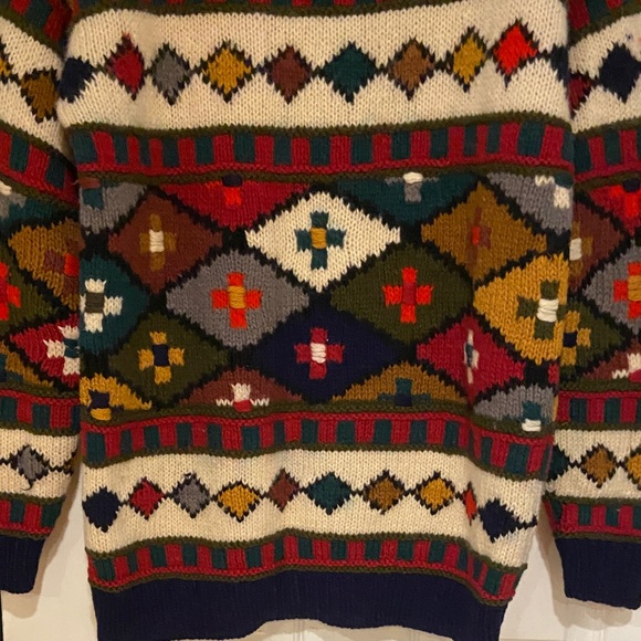 Vintage Wool Colorful Geometric Pattern Sweater - Picture 12 of 13